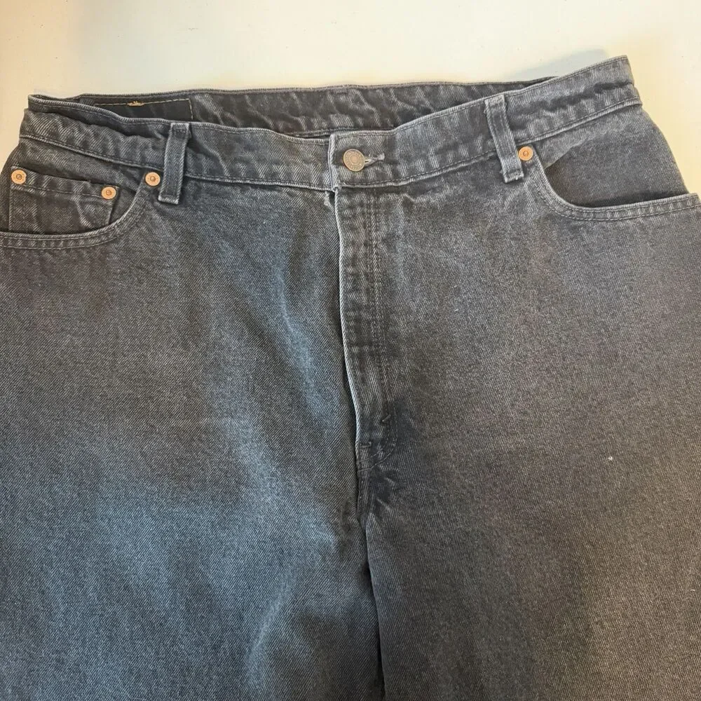 Vintage 90s Levi’s 550 Black Relaxed Taper Jeans 34x29 (Tag 18) Baggy Skater Fit
